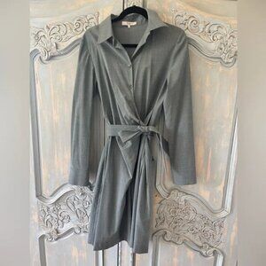 TIBI | Slouch Suiting Jumpsuit Romper with Tie & Large Pockets Gray NWOT